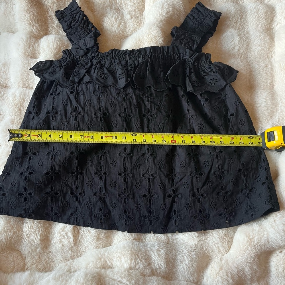 Entro Black Eyelet Ruffle Tank Top - Picture 5 of 10
